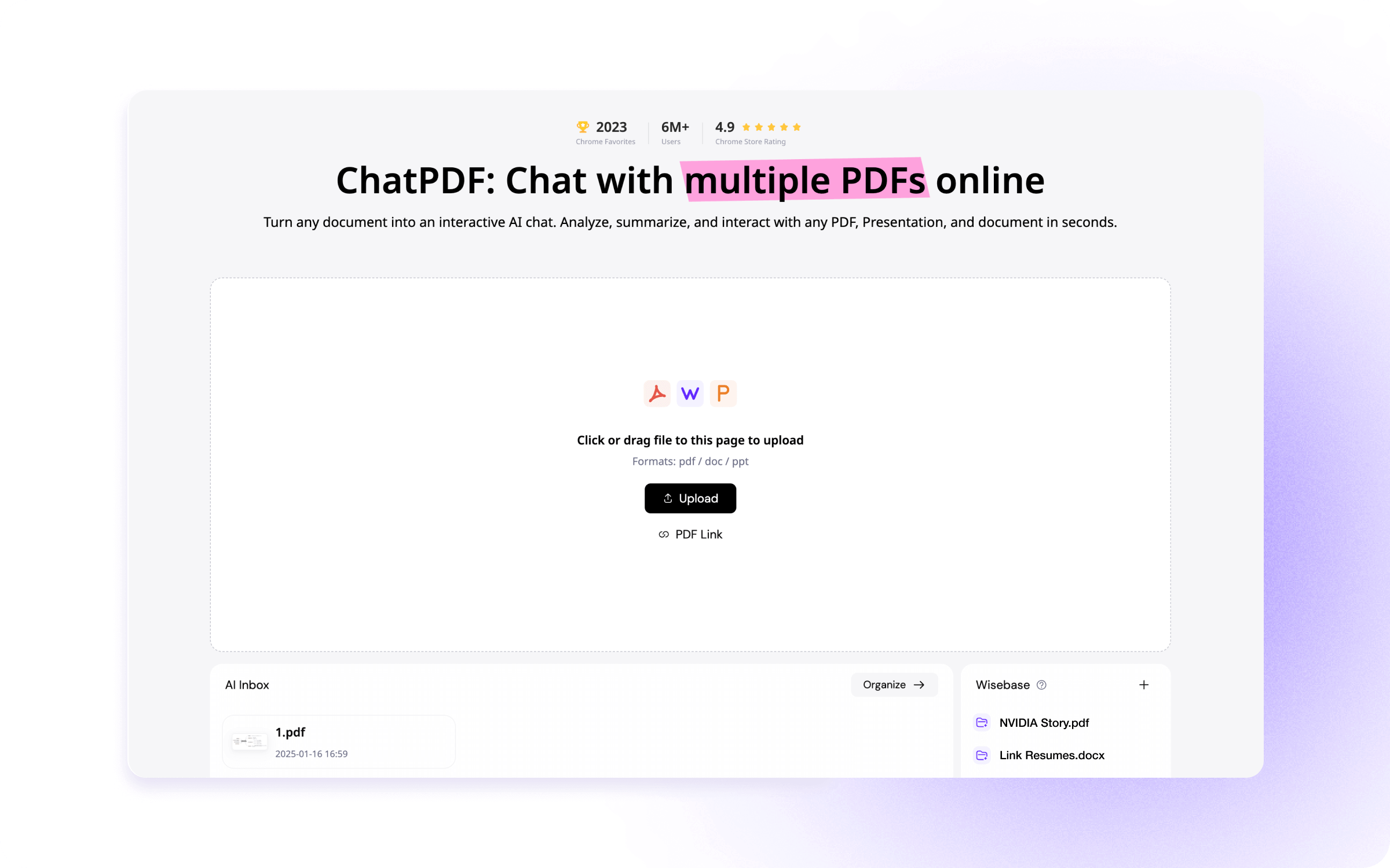 ChatPDF new design